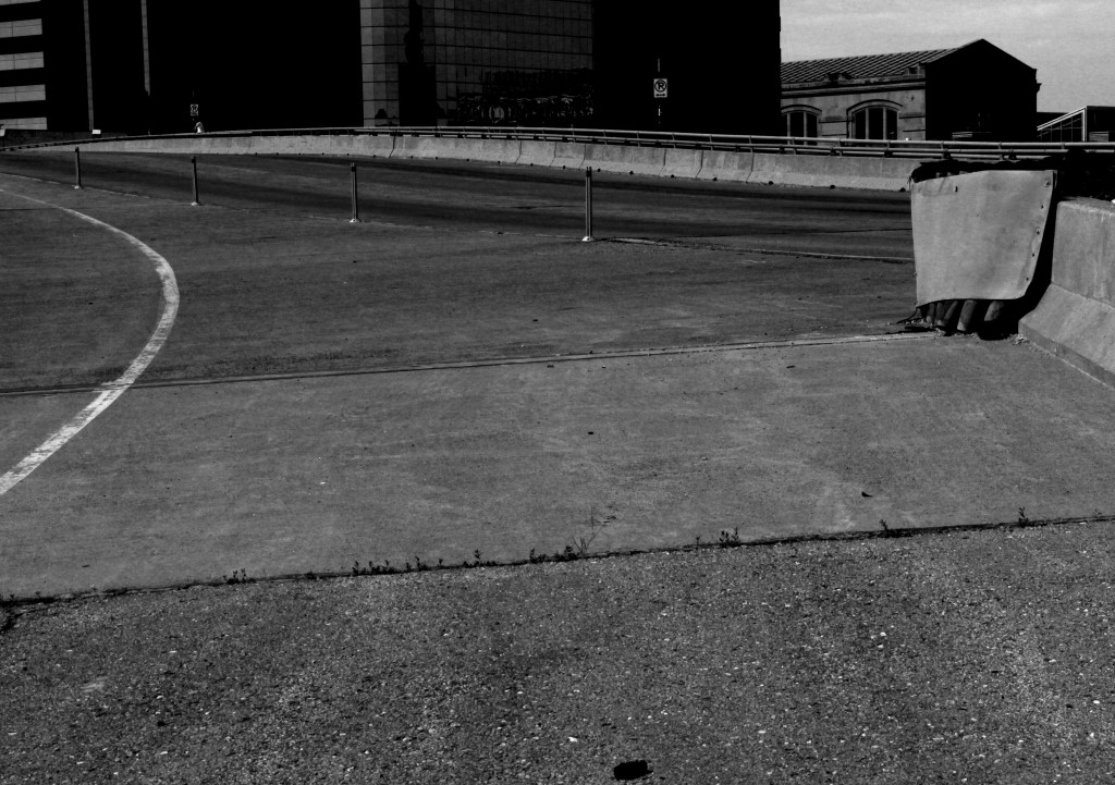 Empty On Ramp, b&w KC, May 2014