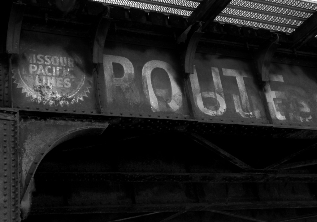 Route 66 Railroad Trestle, b&w, October 2014